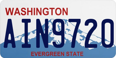WA license plate AIN9720