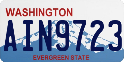 WA license plate AIN9723