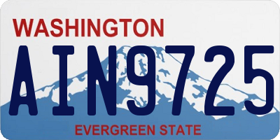 WA license plate AIN9725