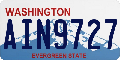 WA license plate AIN9727
