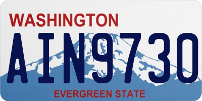 WA license plate AIN9730