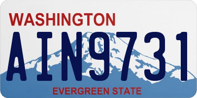 WA license plate AIN9731