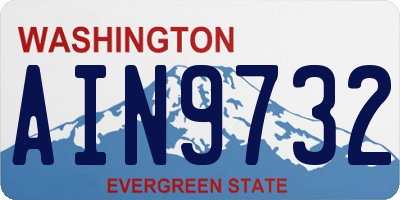 WA license plate AIN9732