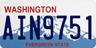 WA license plate AIN9751