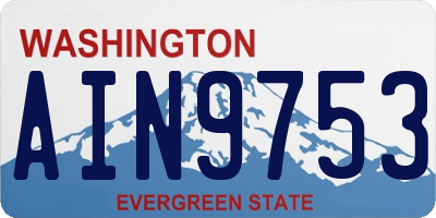 WA license plate AIN9753