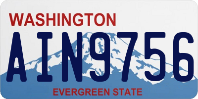 WA license plate AIN9756