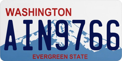 WA license plate AIN9766