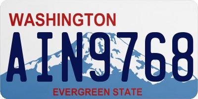 WA license plate AIN9768