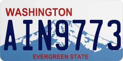WA license plate AIN9773