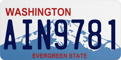 WA license plate AIN9781