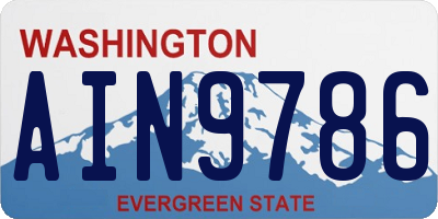 WA license plate AIN9786