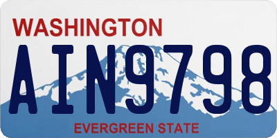 WA license plate AIN9798