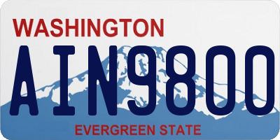 WA license plate AIN9800