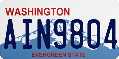 WA license plate AIN9804