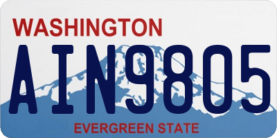WA license plate AIN9805