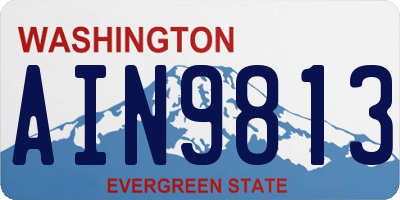 WA license plate AIN9813