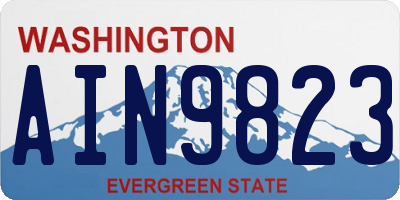 WA license plate AIN9823