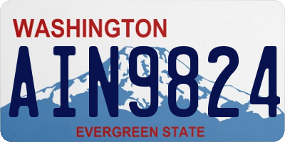 WA license plate AIN9824