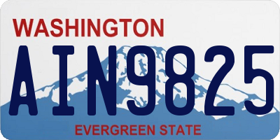 WA license plate AIN9825