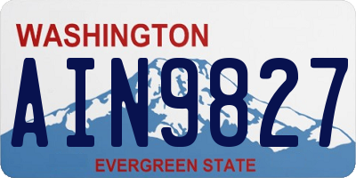 WA license plate AIN9827