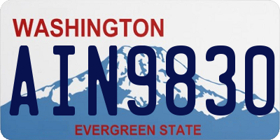 WA license plate AIN9830