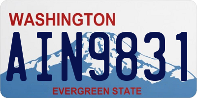 WA license plate AIN9831