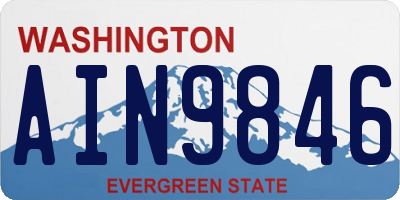 WA license plate AIN9846