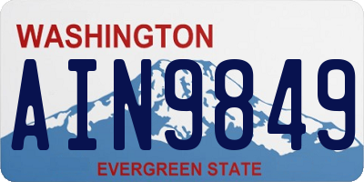 WA license plate AIN9849