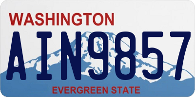 WA license plate AIN9857