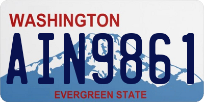 WA license plate AIN9861