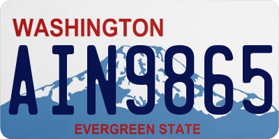 WA license plate AIN9865