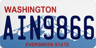 WA license plate AIN9866