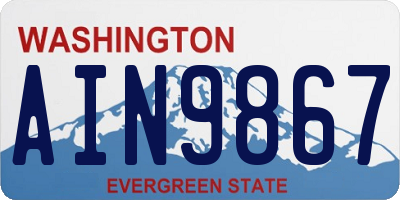 WA license plate AIN9867