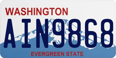 WA license plate AIN9868