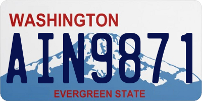 WA license plate AIN9871