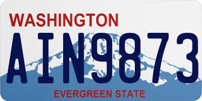 WA license plate AIN9873