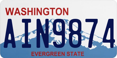 WA license plate AIN9874