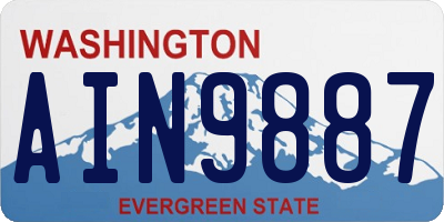 WA license plate AIN9887