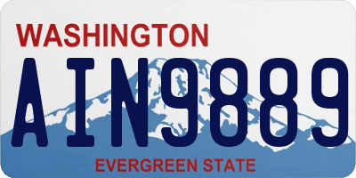 WA license plate AIN9889