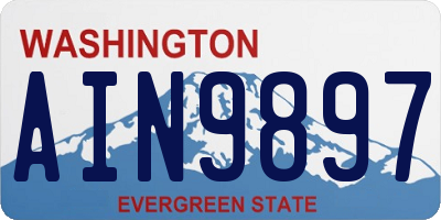 WA license plate AIN9897