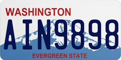 WA license plate AIN9898