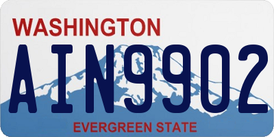 WA license plate AIN9902