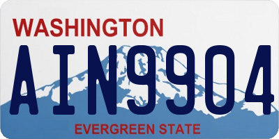 WA license plate AIN9904