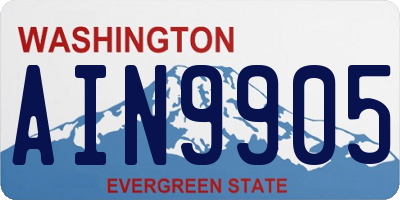 WA license plate AIN9905