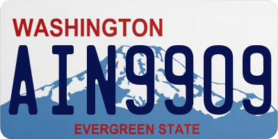 WA license plate AIN9909