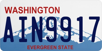 WA license plate AIN9917