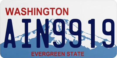 WA license plate AIN9919