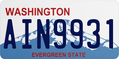 WA license plate AIN9931
