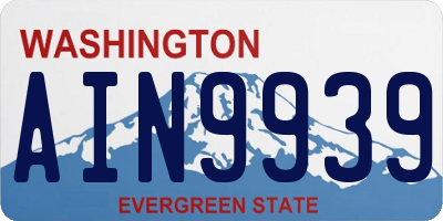 WA license plate AIN9939
