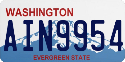 WA license plate AIN9954